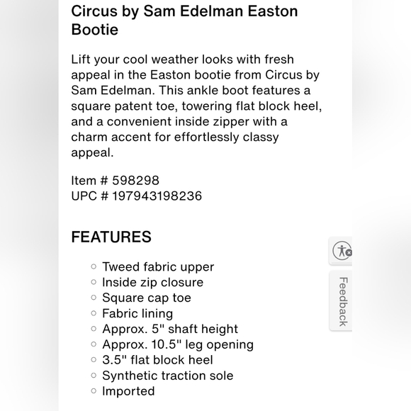 Circus By Sam Edelman Easton Bootie Size 7 - Picture 2 of 8